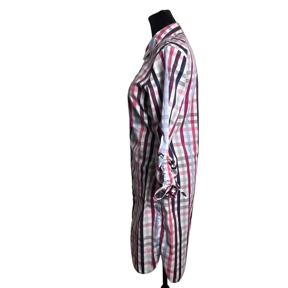 Anne Fontaine “Arielle” Plaid Cotton Shirt Dress Multicolor Button Front. Size 6 - Picture 10 of 12